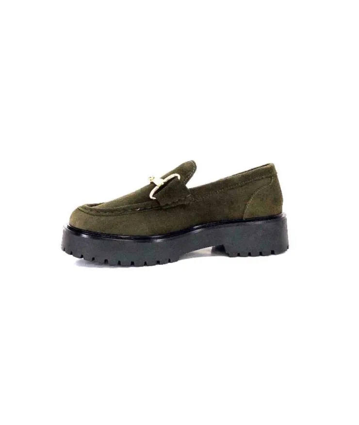 Ivoire0351a Ivoire 7325177 Daim Vert*Femme Mocassins