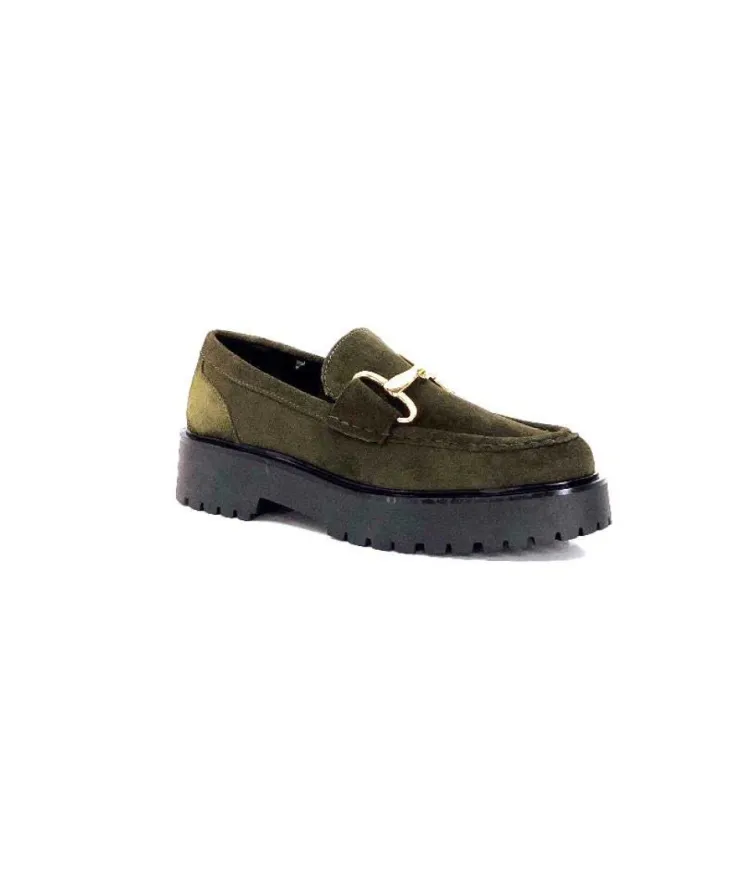 Ivoire0351a Ivoire 7325177 Daim Vert*Femme Mocassins