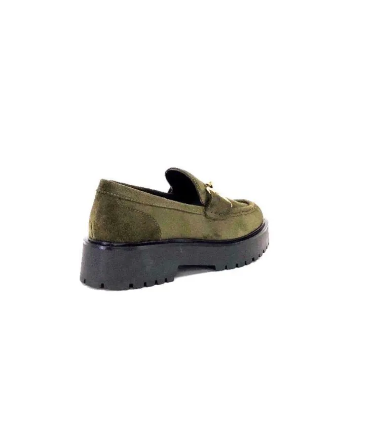 Ivoire0351a Ivoire 7325177 Daim Vert*Femme Mocassins