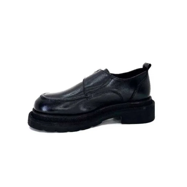 cashka / fatih ustundag Ivoire 3265-3315 Eva Cuir Noir*Femme Mocassins