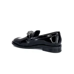 Ivoire0236a Ivoire 77502 Falconi Cuir Vernis Noir*Femme Mocassins