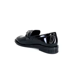 Ivoire0236a Ivoire 77502 Falconi Cuir Vernis Noir*Femme Mocassins