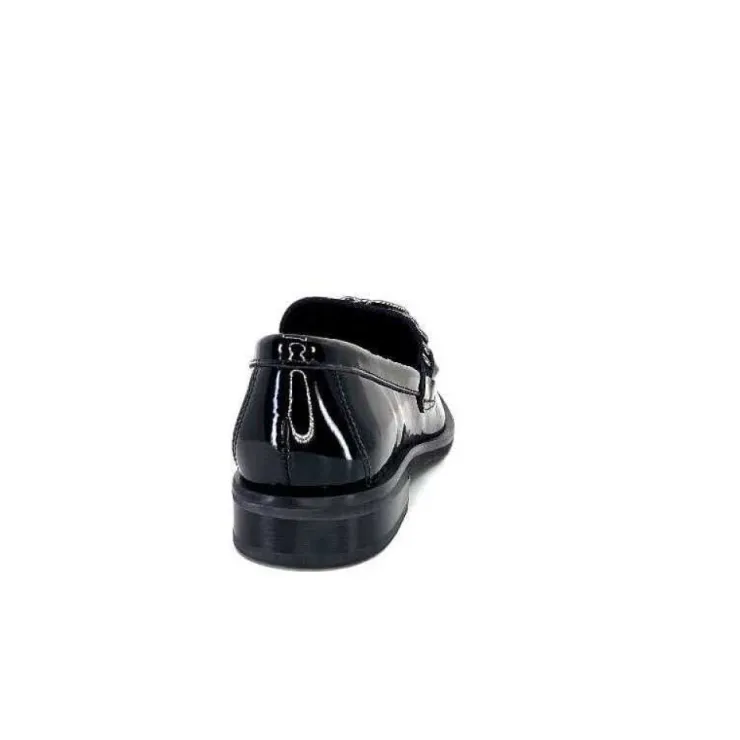Ivoire0236a Ivoire 77502 Falconi Cuir Vernis Noir*Femme Mocassins
