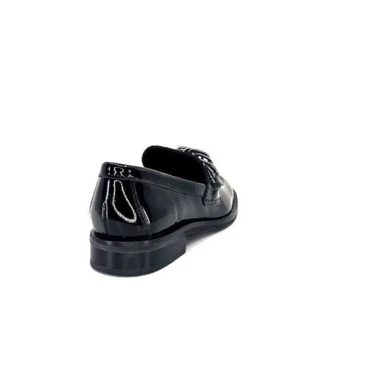 Ivoire0236a Ivoire 77502 Falconi Cuir Vernis Noir*Femme Mocassins