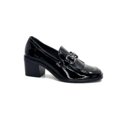 Ivoire0236a Ivoire 78006 Fortunato Cuir Vernis Noir*Femme Mocassins