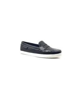 Ivoire0236a Ivoire 3456 Havana Cuir Bleu*Femme Mocassins