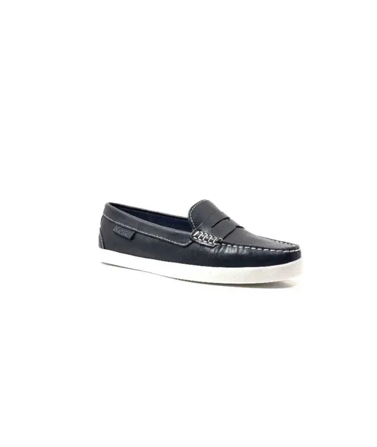 Ivoire0236a Ivoire 3456 Havana Cuir Bleu*Femme Mocassins