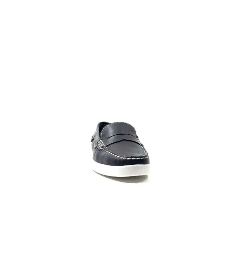 Ivoire0236a Ivoire 3456 Havana Cuir Bleu*Femme Mocassins