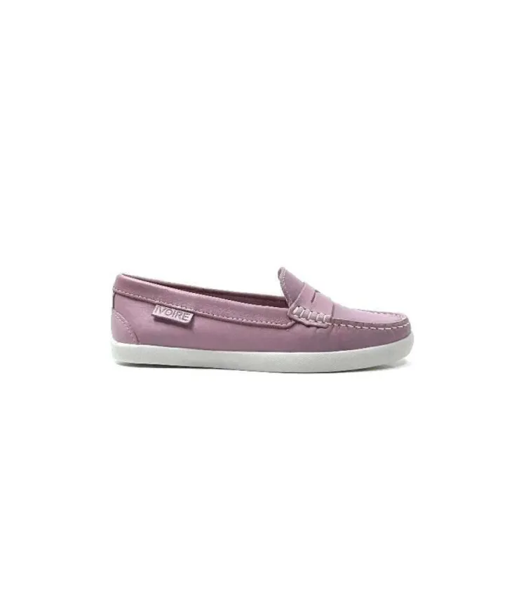 Ivoire0236a Ivoire 3456 Havana Cuir Lilas*Femme Mocassins
