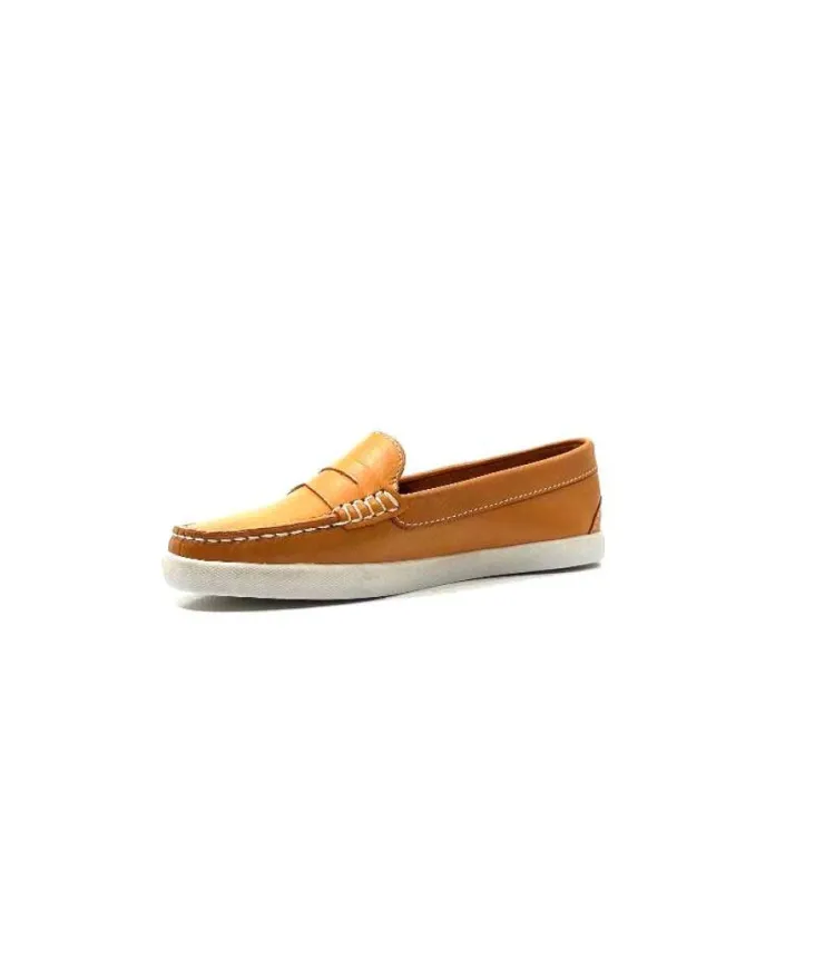 Ivoire0236a Ivoire 3456 Havana Cuir Orange*Femme Mocassins
