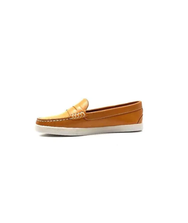Ivoire0236a Ivoire 3456 Havana Cuir Orange*Femme Mocassins
