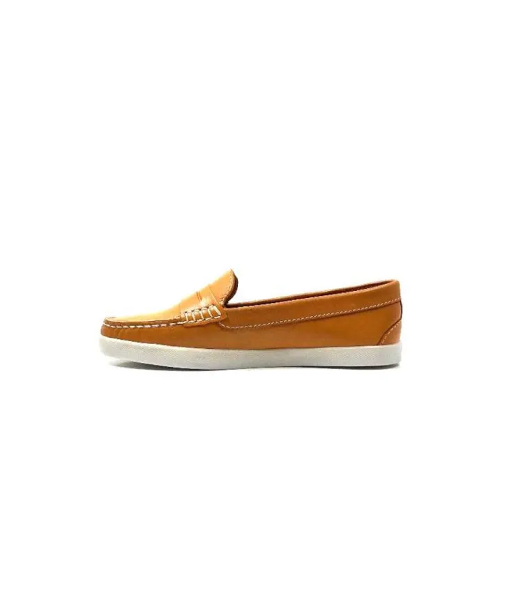 Ivoire0236a Ivoire 3456 Havana Cuir Orange*Femme Mocassins