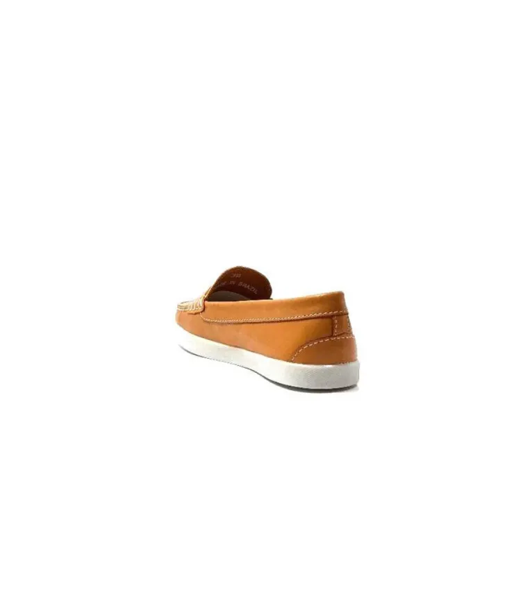 Ivoire0236a Ivoire 3456 Havana Cuir Orange*Femme Mocassins
