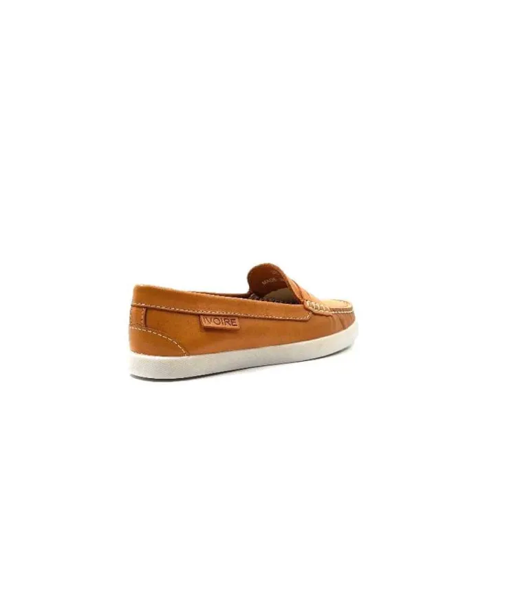 Ivoire0236a Ivoire 3456 Havana Cuir Orange*Femme Mocassins