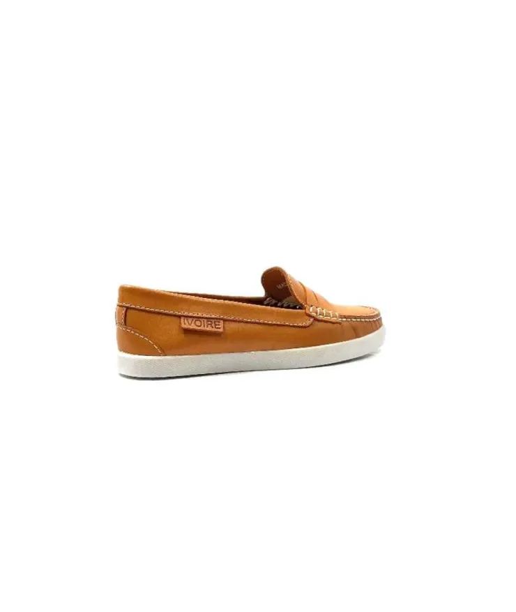 Ivoire0236a Ivoire 3456 Havana Cuir Orange*Femme Mocassins