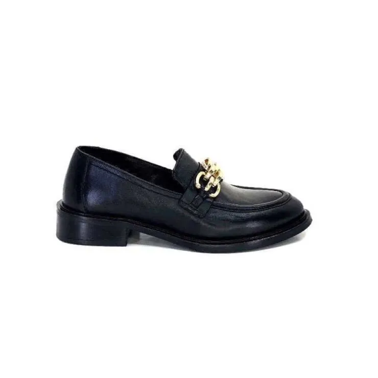cashka / fatih ustundag Ivoire 3291 Ilay Cuir Noir*Femme Mocassins