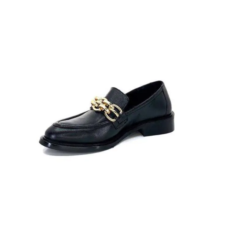 cashka / fatih ustundag Ivoire 3291 Ilay Cuir Noir*Femme Mocassins