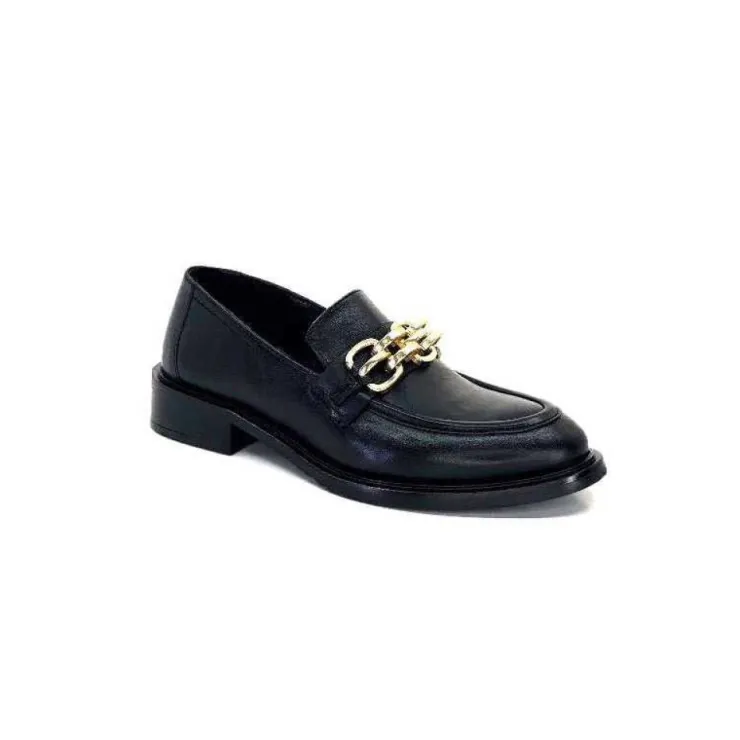 cashka / fatih ustundag Ivoire 3291 Ilay Cuir Noir*Femme Mocassins