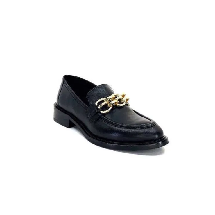 cashka / fatih ustundag Ivoire 3291 Ilay Cuir Noir*Femme Mocassins