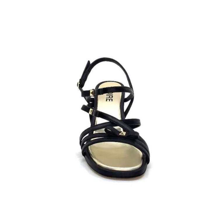 Ivoire0551 Ivoire 2147 Lia Cuir Noir*Femme Sandales