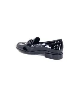 Ivoire0236a Ivoire 63008 Louisana Cuir Vernis Noir*Femme Mocassins