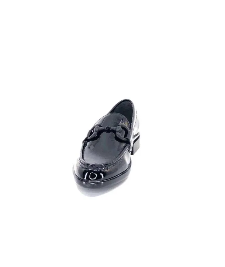 Ivoire0236a Ivoire 63008 Louisana Cuir Vernis Noir*Femme Mocassins