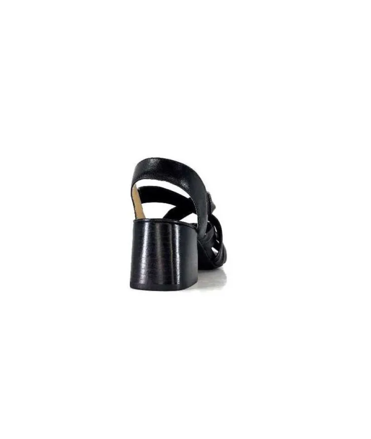 Ivoire0236a Ivoire 269 Pisa 3 Cuir Noir*Femme Sandales