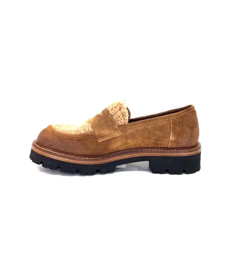 Ivoire0156 Ivoire 3276 Sabbia Montone Daim Marron*Femme Mocassins