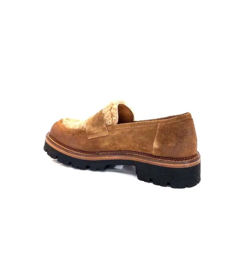 Ivoire0156 Ivoire 3276 Sabbia Montone Daim Marron*Femme Mocassins