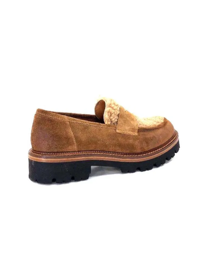 Ivoire0156 Ivoire 3276 Sabbia Montone Daim Marron*Femme Mocassins