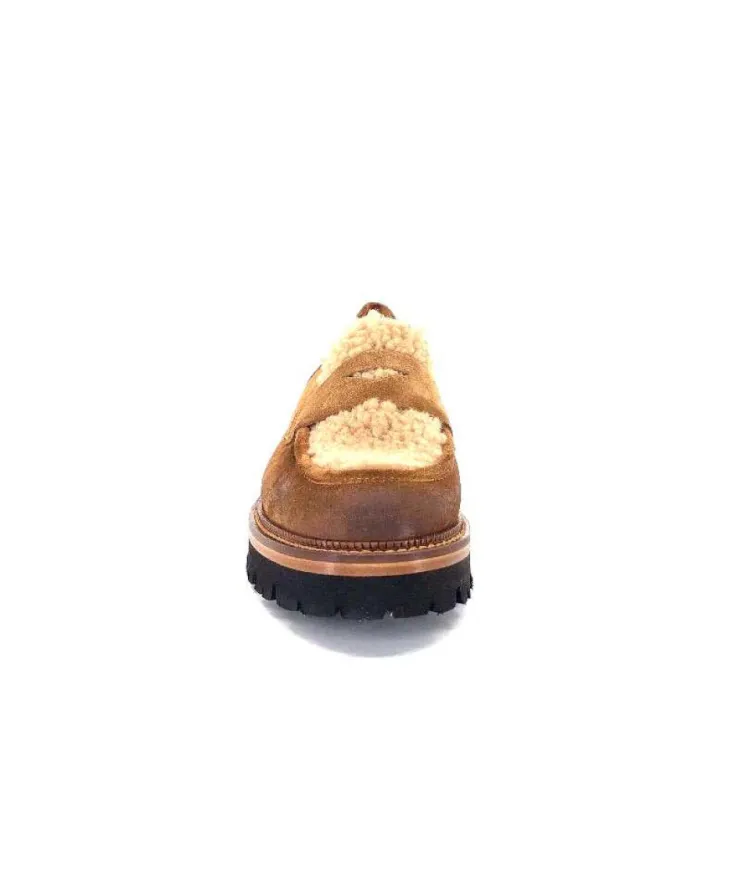 Ivoire0156 Ivoire 3276 Sabbia Montone Daim Marron*Femme Mocassins