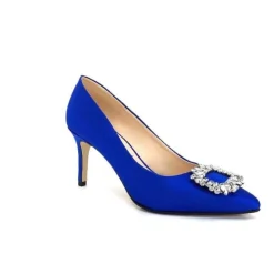 Ivoire0376 Ivoire 2514 Satin Bleu*Femme Escarpins