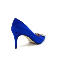 Ivoire0376 Ivoire 2514 Satin Bleu*Femme Escarpins