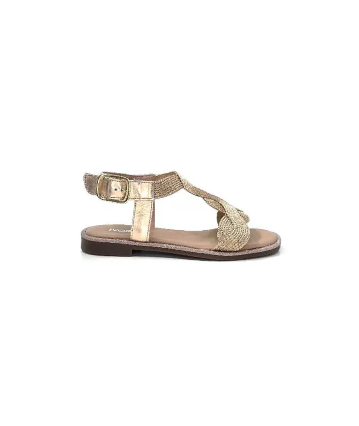 Ivoire0351a Ivoire 1575532 Textile Glitter Cipria*Femme Sandales