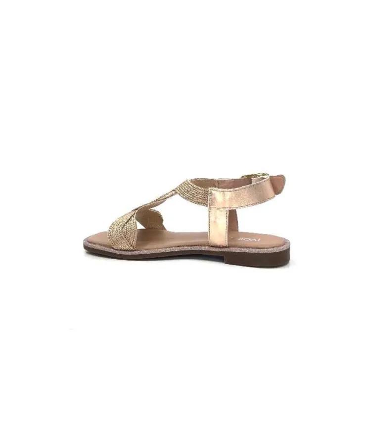 Ivoire0351a Ivoire 1575532 Textile Glitter Cipria*Femme Sandales