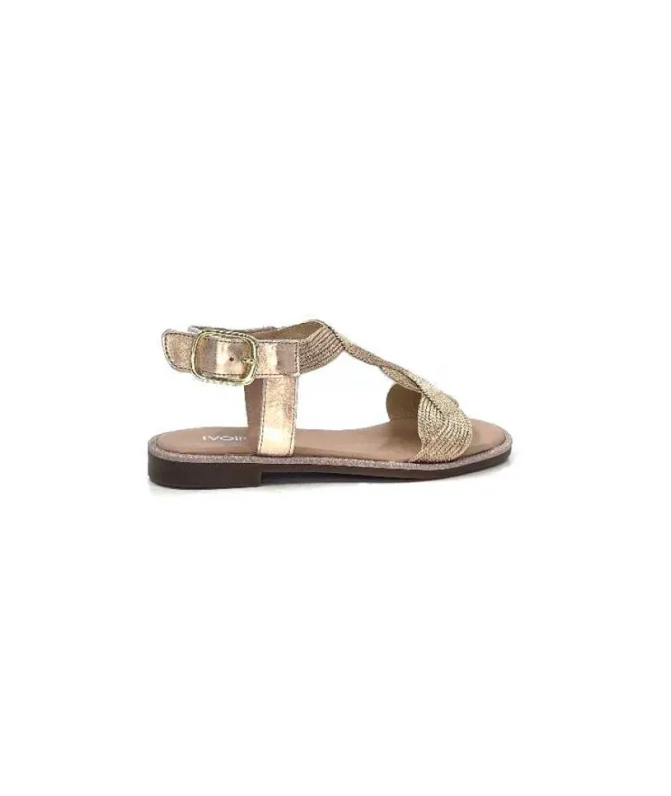 Ivoire0351a Ivoire 1575532 Textile Glitter Cipria*Femme Sandales
