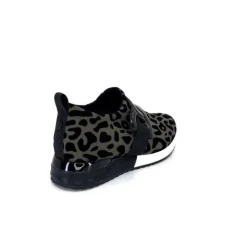 Ivoire0317a Ivoire 2203626 Textile Kaki Noir Leo*Femme Baskets