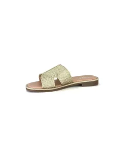 Ivoire0351a Ivoire 157902 Textile Or*Femme Mules
