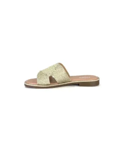 Ivoire0351a Ivoire 157902 Textile Or*Femme Mules