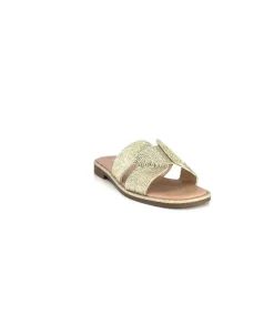 Ivoire0351a Ivoire 157902 Textile Or*Femme Mules