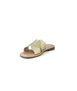 Ivoire0351a Ivoire 157902 Textile Or*Femme Mules