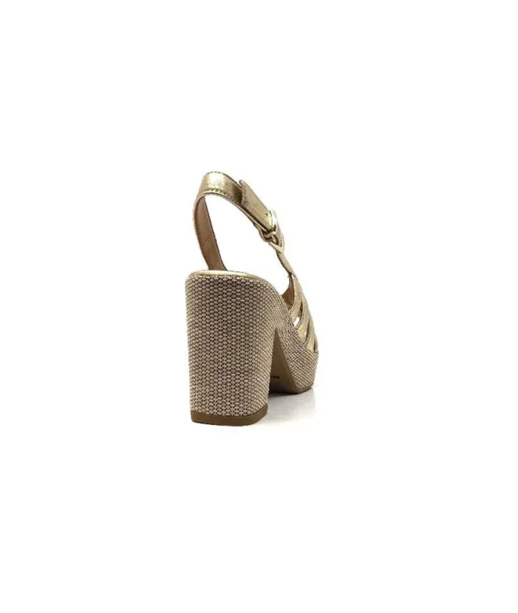 Ivoire0551 Ivoire 2166 Vera Cuir Dore*Femme Plateformes