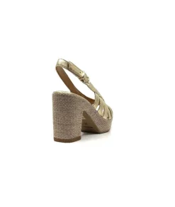Ivoire0551 Ivoire 2166 Vera Cuir Dore*Femme Plateformes
