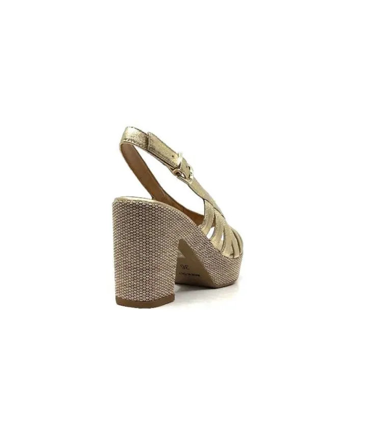 Ivoire0551 Ivoire 2166 Vera Cuir Dore*Femme Plateformes
