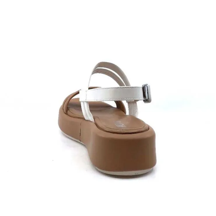 Ivoire0551 Ivoire 2056 Yara Cuir Marron & Blanc*Femme Plateformes
