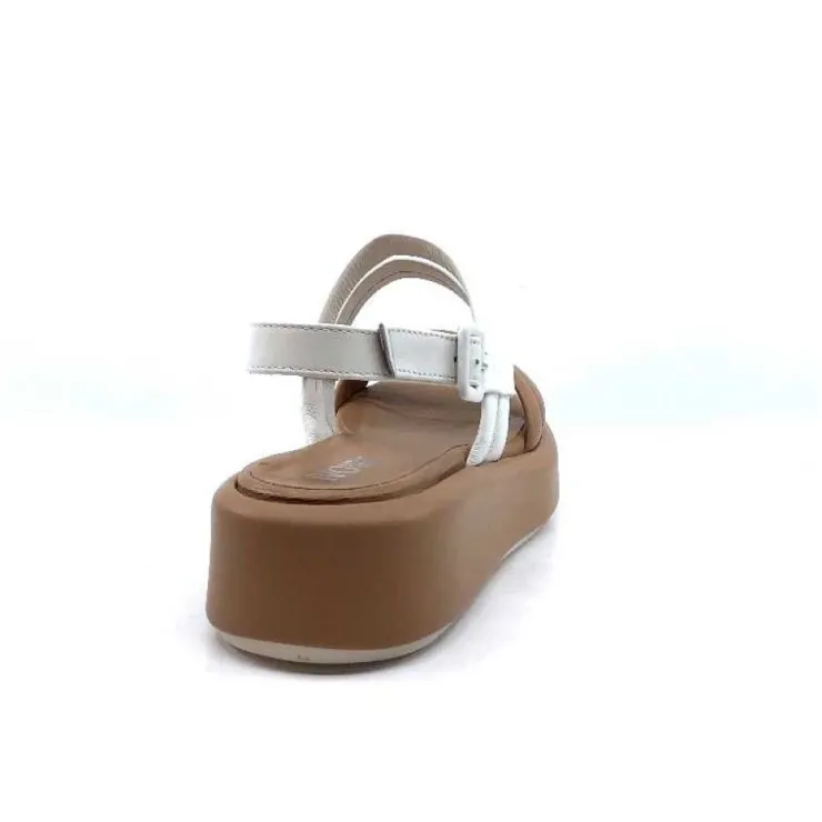 Ivoire0551 Ivoire 2056 Yara Cuir Marron & Blanc*Femme Plateformes