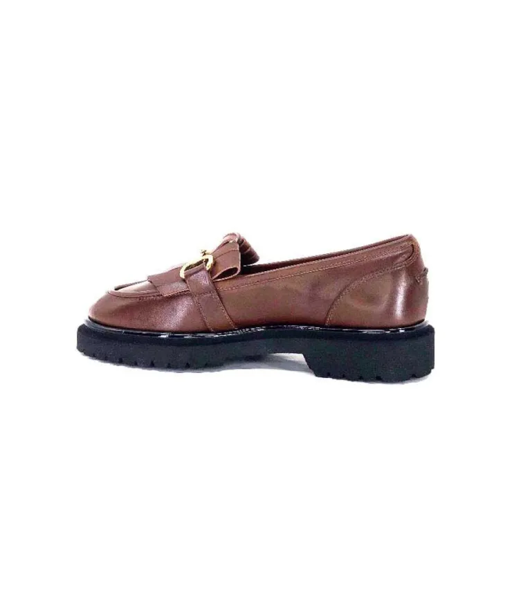 Ivoire0532 Ivoire A231 Cuir Marron*Femme Mocassins