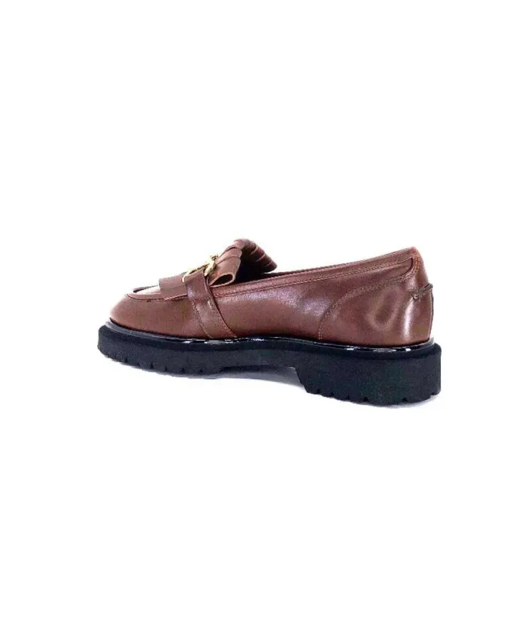 Ivoire0532 Ivoire A231 Cuir Marron*Femme Mocassins