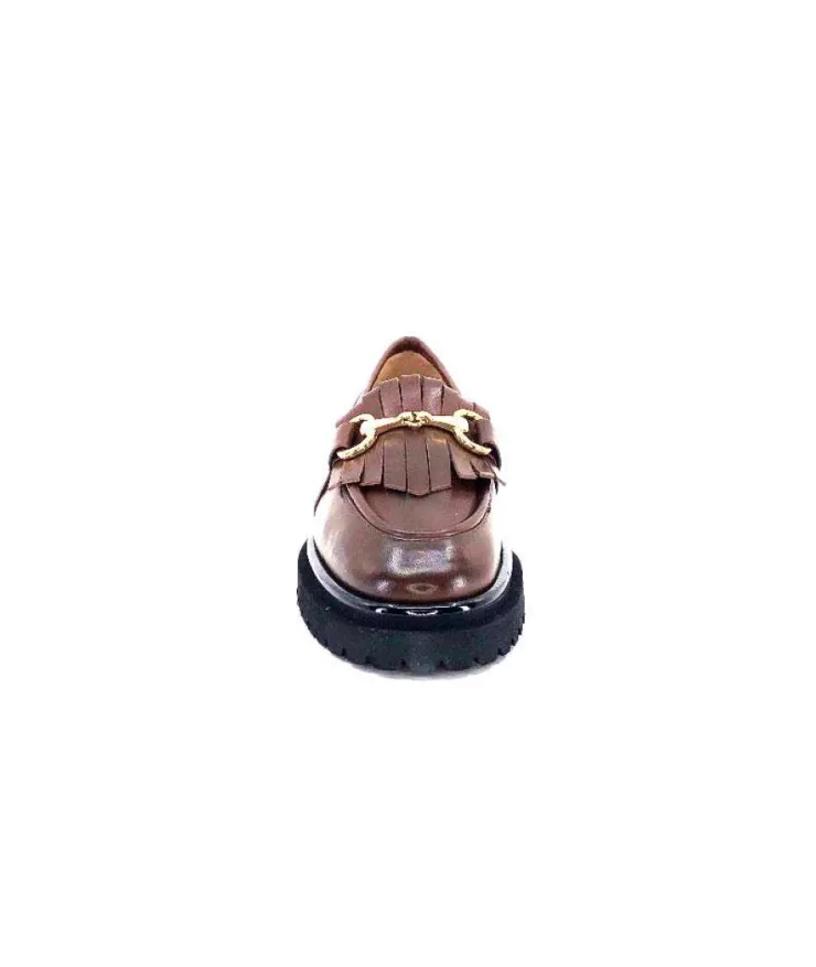 Ivoire0532 Ivoire A231 Cuir Marron*Femme Mocassins