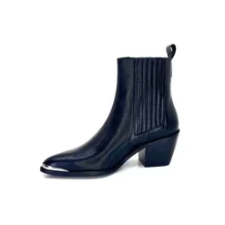 We Do Ivoire 99527A Cuir Noir*Femme Santiags